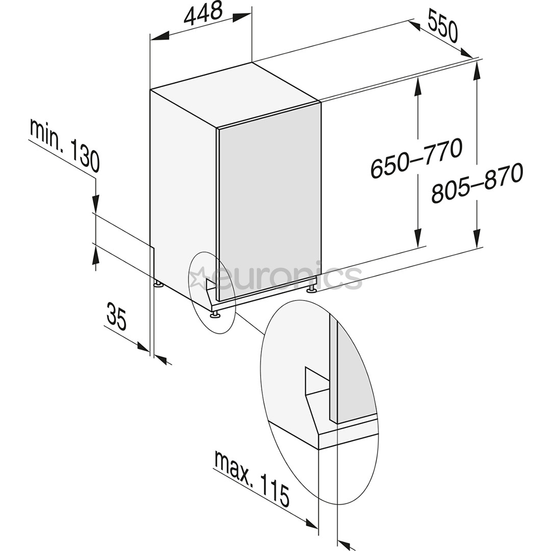 Miele, 9 place settings - Built-in dishwasher