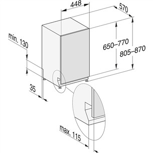 Miele, 9 place settings - Built-in dishwasher