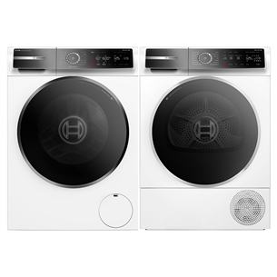 Bosch, Series 8, 10 kg + 9 kg - Washing machine + Clothes dryer WQB245CBS+WGB256ABS