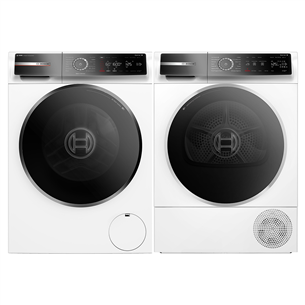 Bosch, Series 8, 10 kg + 9 kg - Veļas mazgājamā mašīna + veļas žāvētājs WQB245CBS+WGB256ABS