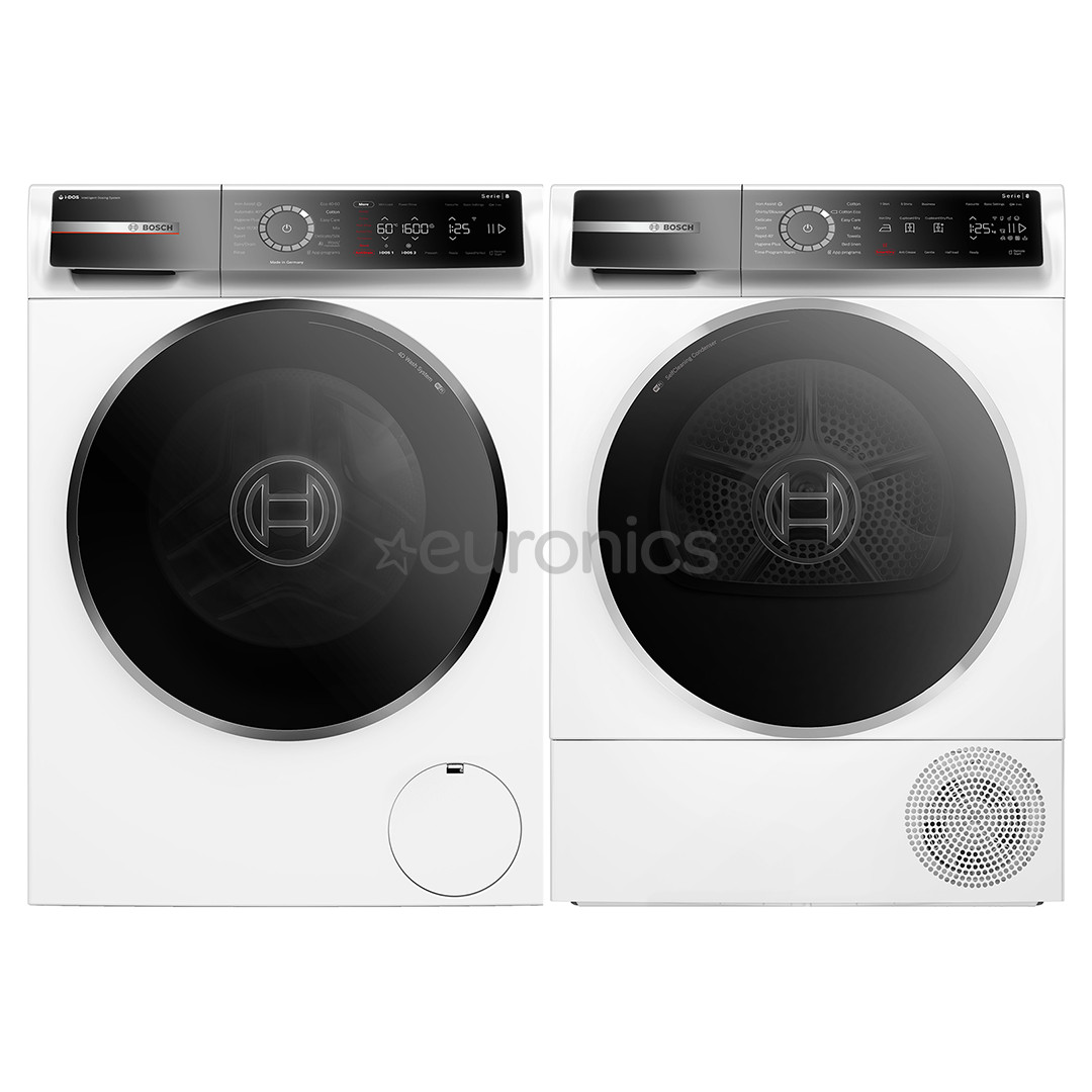 Bosch, Series 8, 10 кг + 9 кг - Стиральная машина + сушильная машина