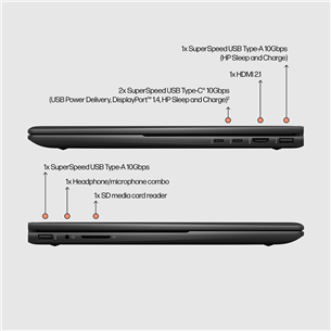 HP ENVY 15 x360 Laptop 15-ew0003ny, 15.6'', FHD, i5, 16 GB, 512 GB, ENG, melna - Portatīvais dators
