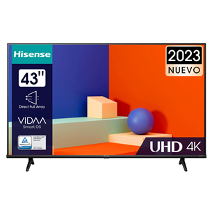 Hisense A6K, 43'', Ultra HD, LED LCD, боковые ножки, черный - Телевизор