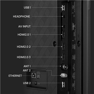 Hisense A6K, 43'', Ultra HD, LED LCD, sānu statīvs, melna - Televizors
