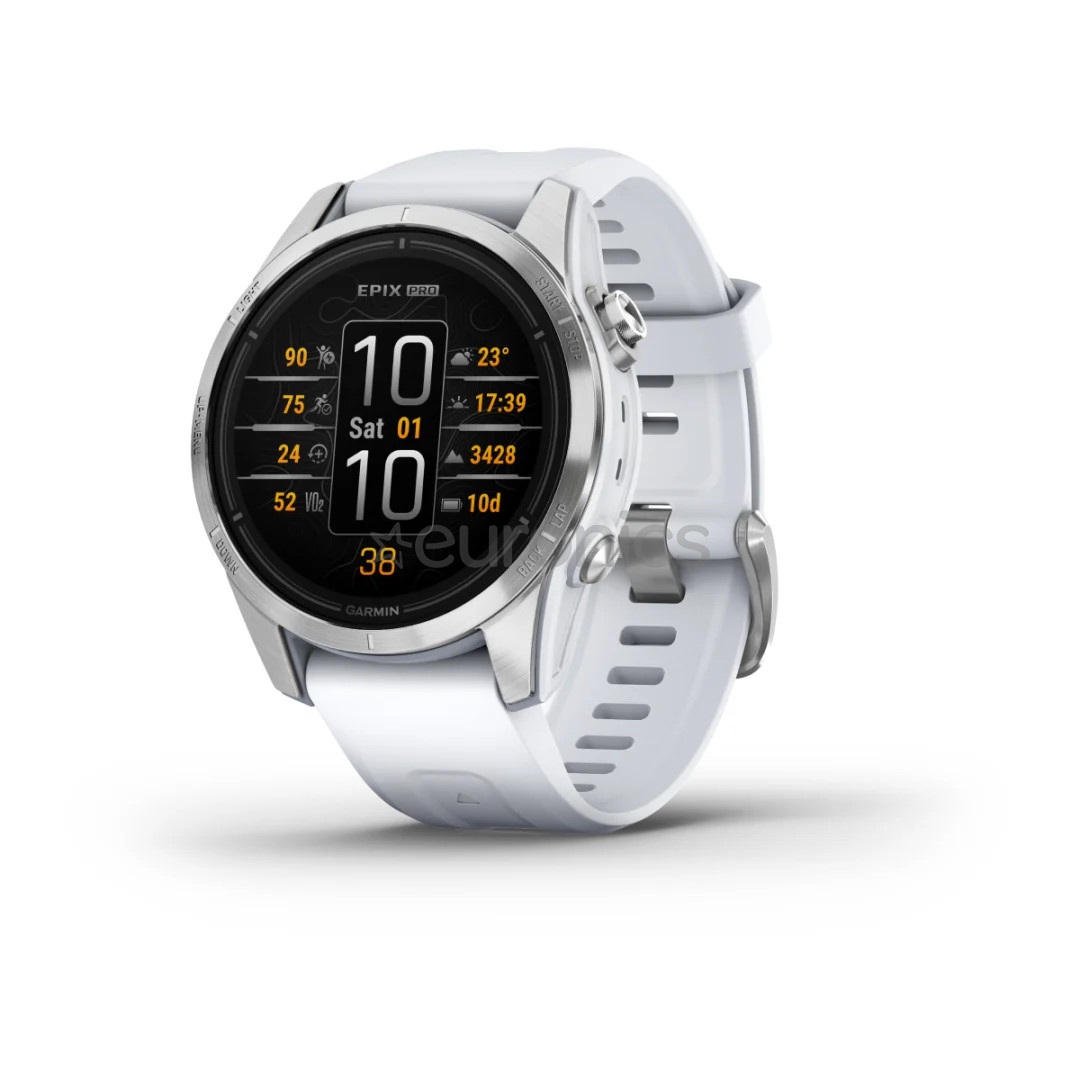 Garmin epix Pro (Gen 2), 42 mm, sudraba/balta - Viedpulkstenis