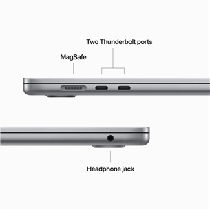 Apple MacBook Air 15" (2023), M2 8C/10C, 8 ГБ, 256 ГБ, ENG, серый космос - Ноутбук