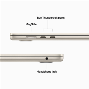 Apple MacBook Air 15" (2023), M2 8C/10C, 8 GB, 512 GB, ENG, zelta - Portatīvais dators