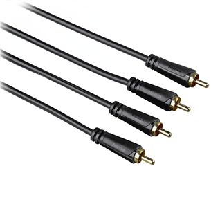 Hama Audio Cable, 2 RCA - 2 RCA, позолоченный, 1,5 м, черный - Кабель 00179274