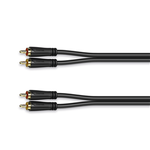 Hama Audio Cable, 2 RCA - 2 RCA, позолоченный, 1,5 м, черный - Кабель