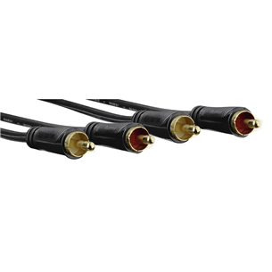 Hama Audio Cable, 2 RCA - 2 RCA, позолоченный, 1,5 м, черный - Кабель