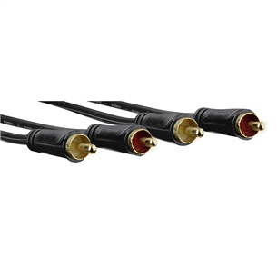 Hama Audio Cable, 2 RCA - 2 RCA, gold-plated, 1,5 m, black - Cable