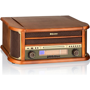 Roadstar HIF-1993BT, turntable, CD, Bluetooth, USB, brown - Boombox