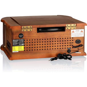 Roadstar HIF-1993BT, turntable, CD, Bluetooth, USB, brown - Boombox