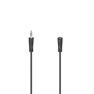 Hama Audio Extension Cable, 3.5mm spraudnis - 3.5mm ligzda, 1,5 m, melna - Vads