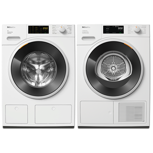 Miele, 8 kg + 8 kg - Washing machine + Clothes dryer WWD660WCS+TSF763WP