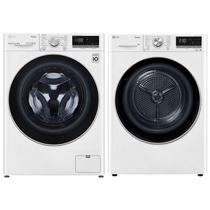 LG, 9 kg + 8 kg - Washing machine + Clothes dryer F4WV509S1E+RH80V9AV3