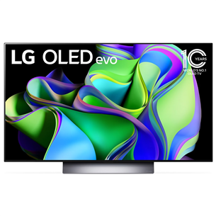 LG OLED evo C3, 48'', Ultra HD, OLED, центральная подставка, серый - Телевизор