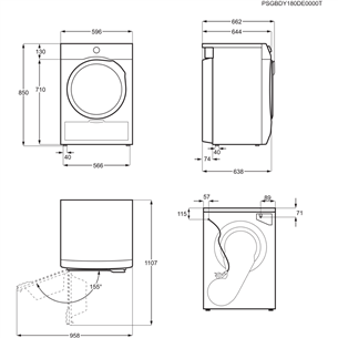 Electrolux PerfectCare 700, 7 кг, глубина 63,8 см - Сушильная машина