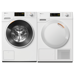 Miele, 8 kg + 7 kg - Washing machine + Clothes dryer WWD020WCS+TCA230WP