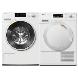 Miele, 8 kg + 7 kg - Veļas mazgājamā mašīna + veļas žāvētājs WWD020WCS+TCA230WP