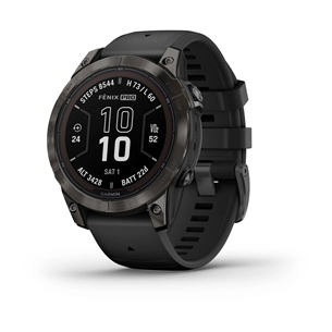 Garmin fēnix 7 Pro Sapphire Solar, 47 mm, dark gray DLC titanium / black silicone band - Sports watch 010-02777-11