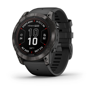 Garmin fenix 7X Pro Sapphire Solar, 51 мм, Base, титановый угольно-серый DLC/черныйремешок - Спортивные часы 010-02778-11