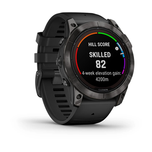 Garmin fenix 7X Pro Sapphire Solar, 51 mm, tumši pelēka DLC titāna/melna silikona siksniņa - Viedpulkstenis