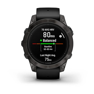 Garmin epix Pro (Gen 2) Sapphire, 47 mm, dark gray / black silicone band - Sports watch