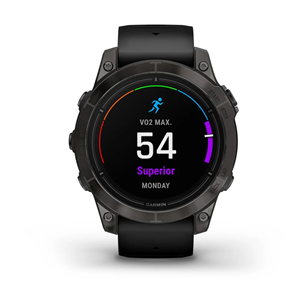 Garmin epix Pro (Gen 2) Sapphire, 47 mm, dark gray / black silicone band - Sports watch