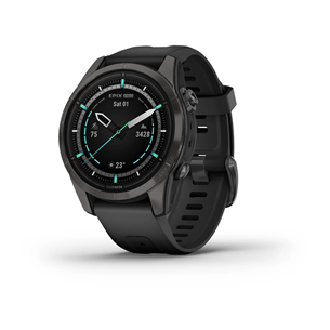 Garmin epix Pro (Gen 2), 42 мм, титановый угольно-серый DLC/черный силиконовый ремешок - Спортивные часы