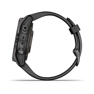 Garmin epix Pro (Gen 2), 42 mm, dark gray DLC titanium / black silicone band - Sports watch