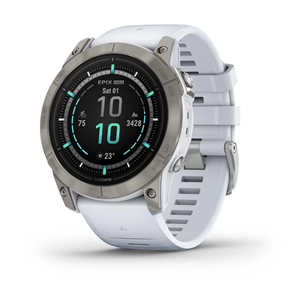 Garmin epix Pro (Gen 2) Sapphire, 51 mm, titāna / balta silikona siksniņa - Viedpulkstenis 010-02804-11