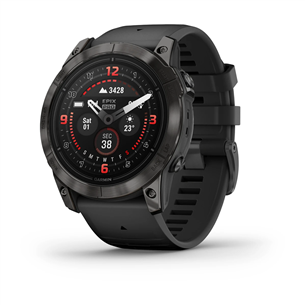 Garmin epix Pro (Gen 2) Sapphire, 51 mm, tumši pelēka DLC titāna/melna silikona siksniņa - Viedpulkstenis 010-02804-01