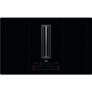 AEG 8000 FlexiBridge, ширина 83 см, черный - Интегрируемая индукционная варочная панель с вытяжкой