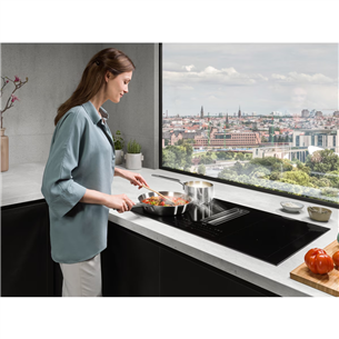 AEG 8000 FlexiBridge, width 83 cm, black - Built-in Induction Hob with Cooker Hood