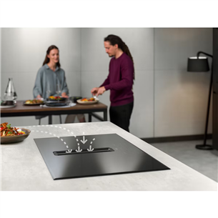 AEG 8000 FlexiBridge, width 83 cm, black - Built-in Induction Hob with Cooker Hood