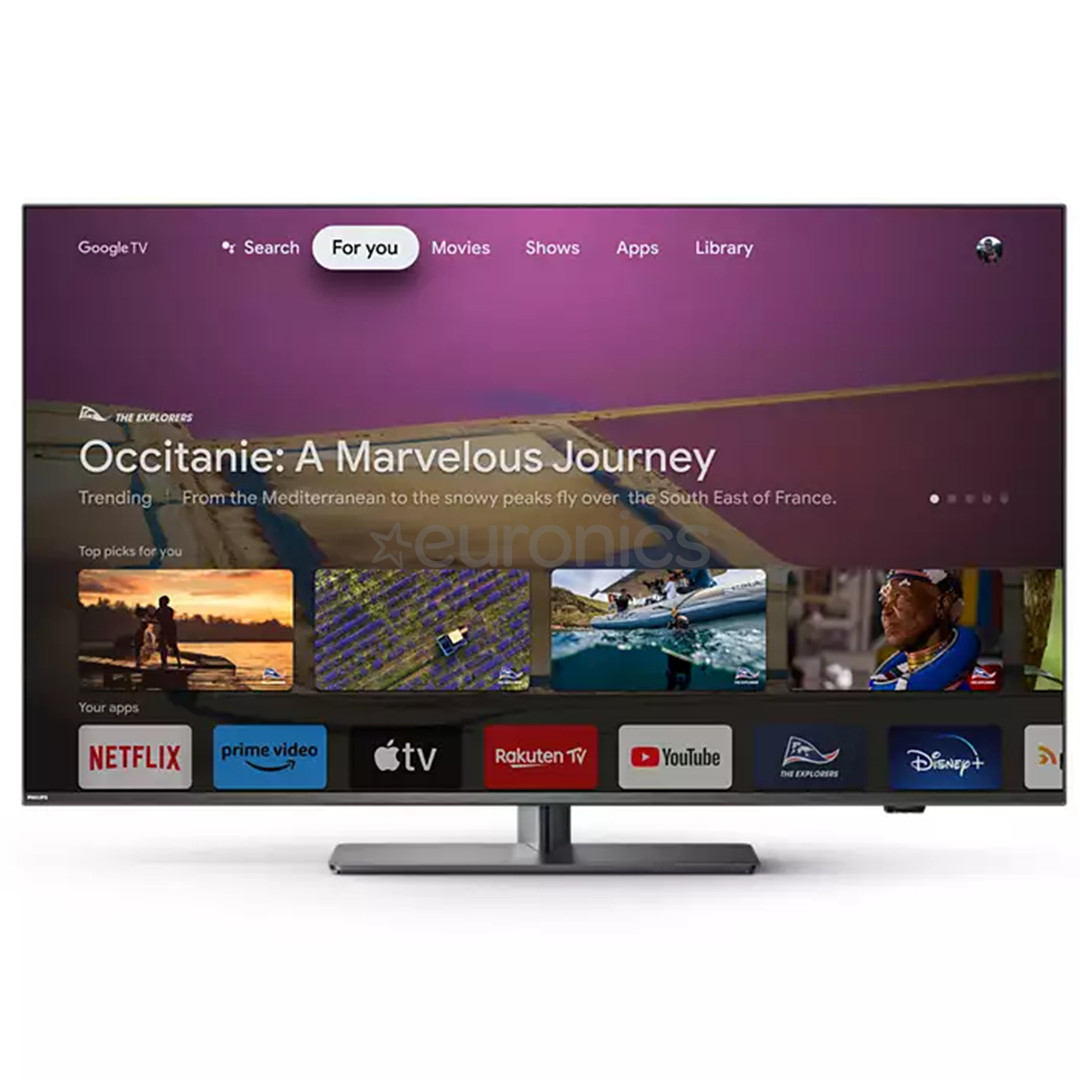Philips The One 8818, 43", LED LCD, Ultra HD, center stand, gray - TV