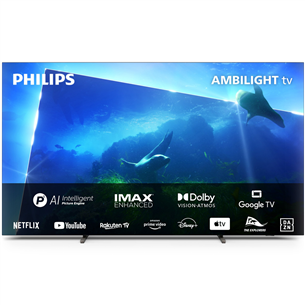 Philips OLED818, 77", OLED, Ultra HD, sānu statīvs, pelēka - Televizors 77OLED818/12
