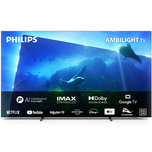 Philips OLED818, 77", OLED, Ultra HD, sānu statīvs, pelēka - Televizors