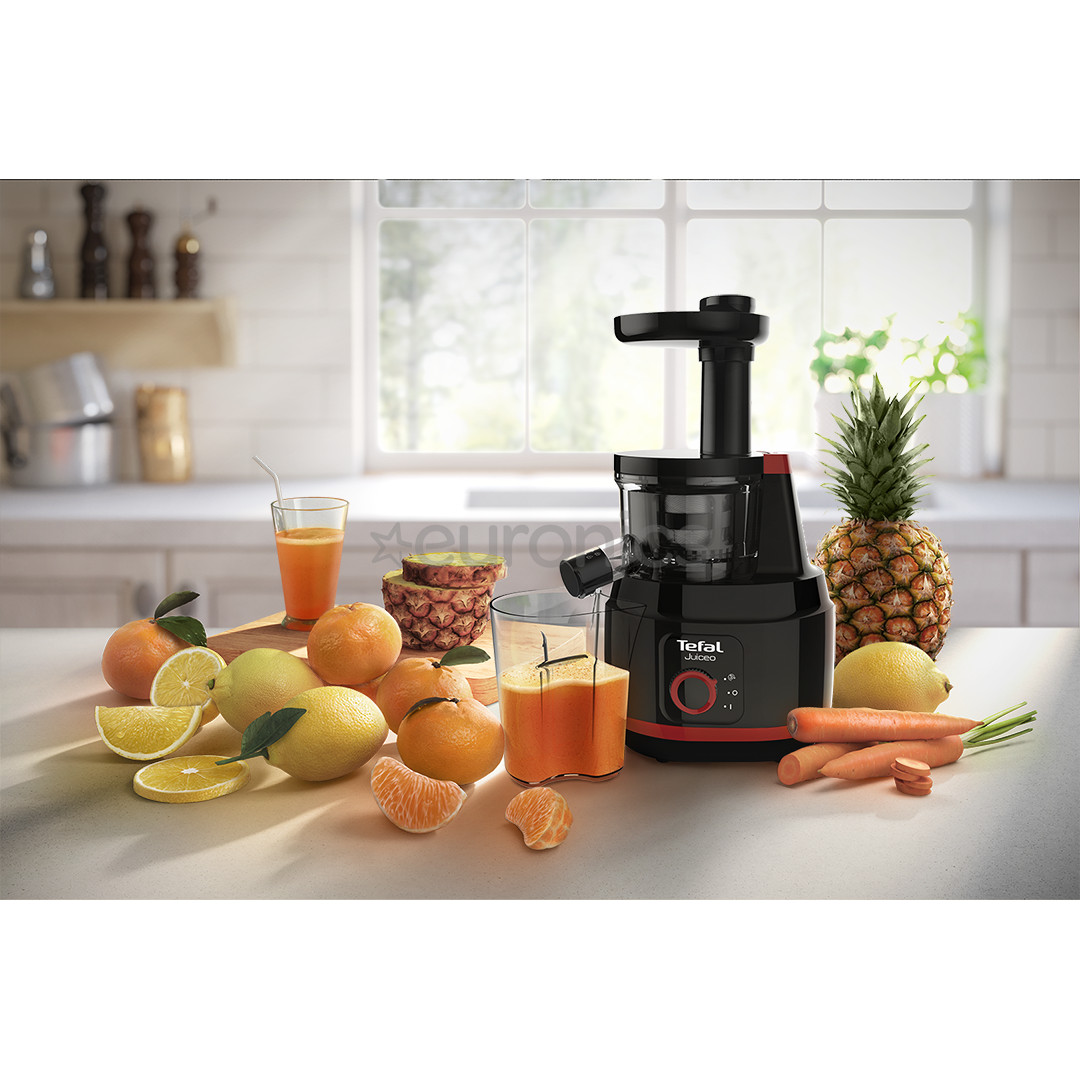 Tefal Juiceo, 150 Вт, черный - Шнековая соковыжималка