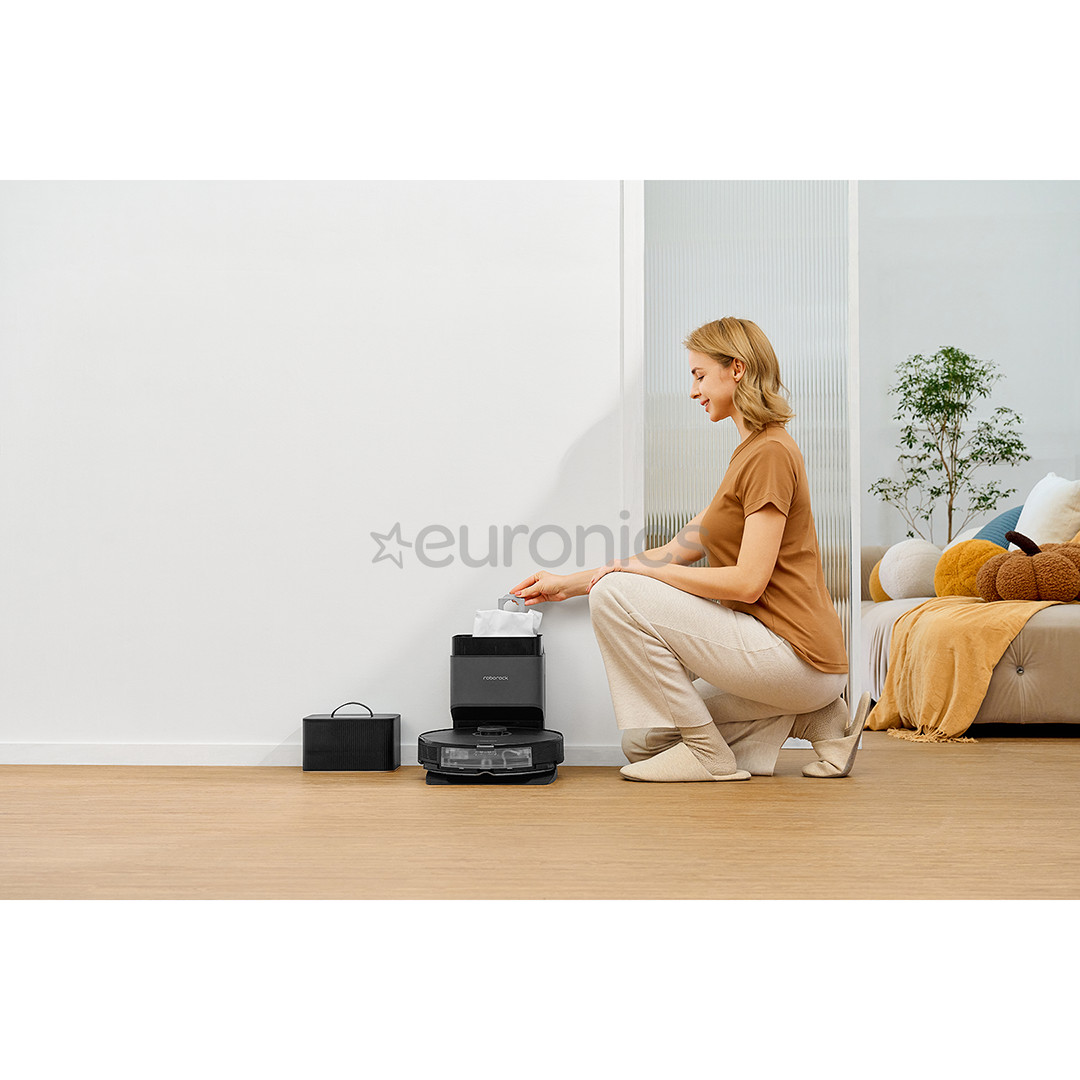 Roborock S8+, Wet & Dry, melna - Robots putekļu sūcējs