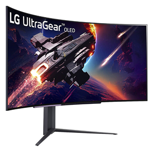LG UltraGear 45GR95QE, 45'', OLED, WQHD, 240 Hz, melna - Izliekts monitors