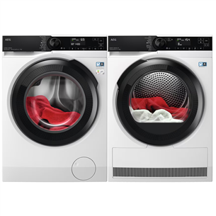 AEG, 9 kg + 8 kg - Washing machine + Clothes dryer LFR73964VE+TR838H4CE