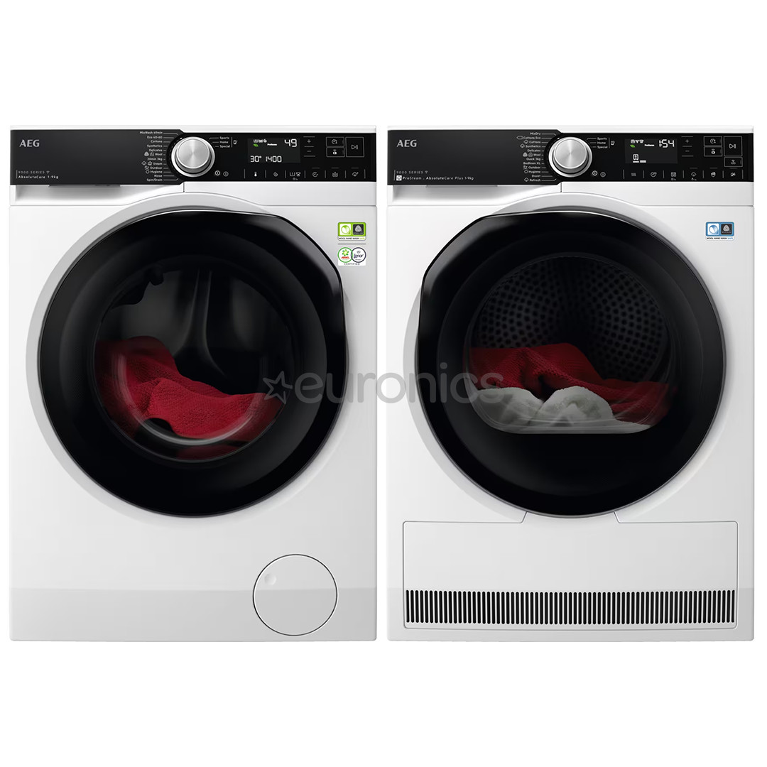 AEG, 9 kg + 9 kg - Washing machine + Clothes dryer
