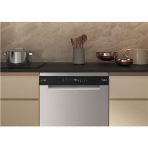 Whirlpool, 15 place settings, inox - Free standing dishwasher