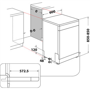 Whirlpool, 14 place settings, inox - Free standing dishwasher