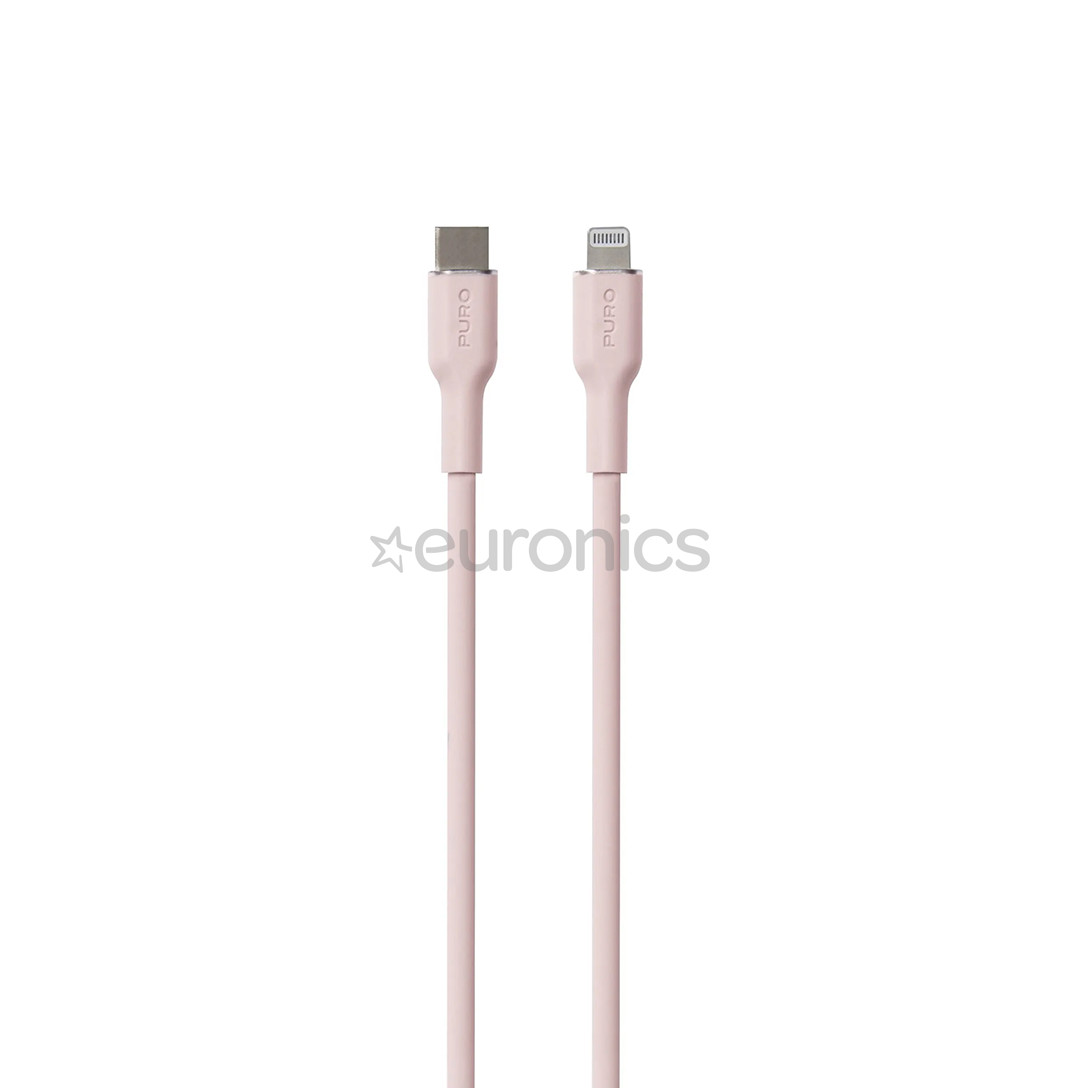 Puro SOFT, USB-C, Lightning, 1,5 m, rozā - Vads
