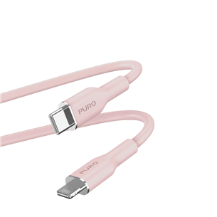 Puro SOFT, USB-C, Lightning, 1,5 m, rozā - Vads