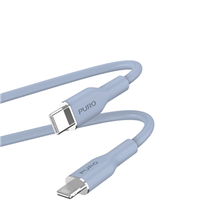Puro SOFT, USB-C, Lightning, 1,5 m, gaiši zila - Vads