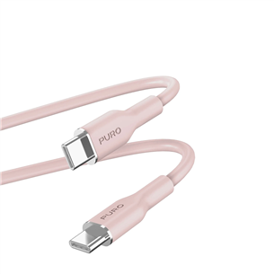 Puro Soft, USB-C / USB-C, 1,5 m, rozā - Vads